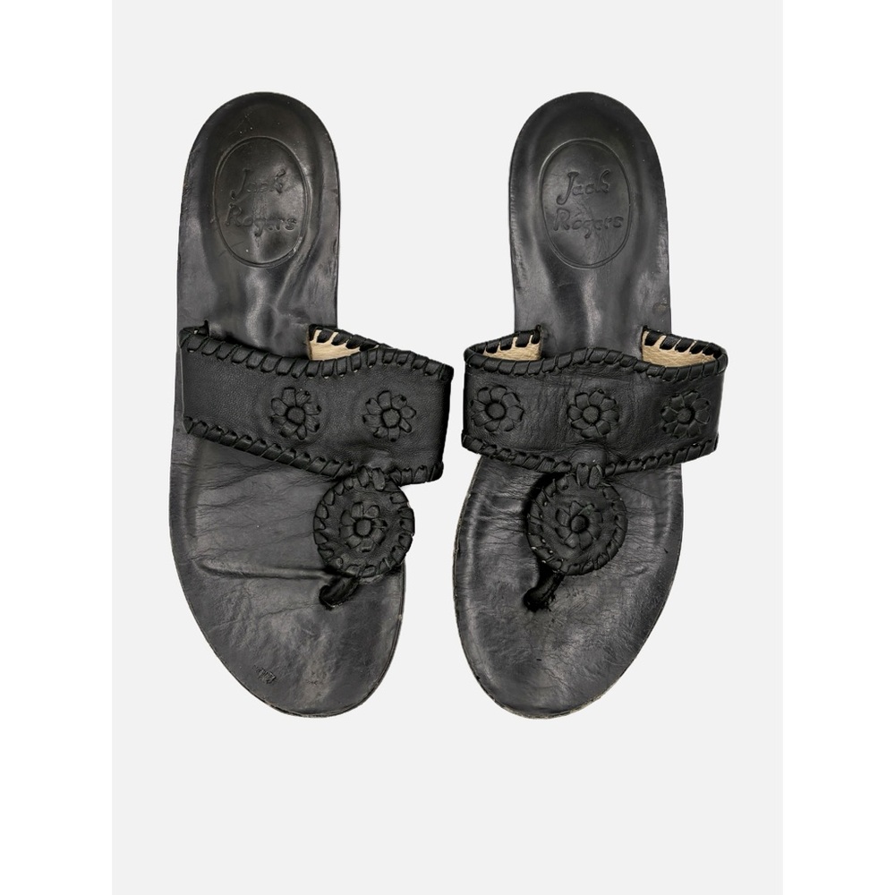 Jack Rogers Classic Leather Sandals Black‎